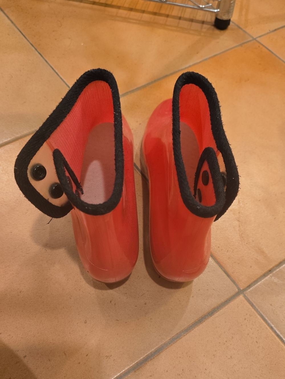 Women's Waterproof Red Rain & Snow Boots with Black Trim
